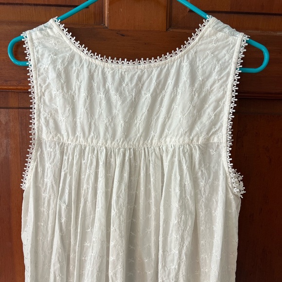 Vintage White Embroidered Cotton Nightgown Dress Cottagecore Prairie Midi Size M - Picture 8 of 10